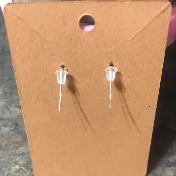 Boho mandala wood painted button earrings handmade pink purple - Picture 3 of 3